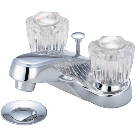 OLYMPIA FAUCETS Two Handle Bathroom Faucet, NPSM, Centerset, Polished Chrome, Number of Holes: 3 Hole L-7222